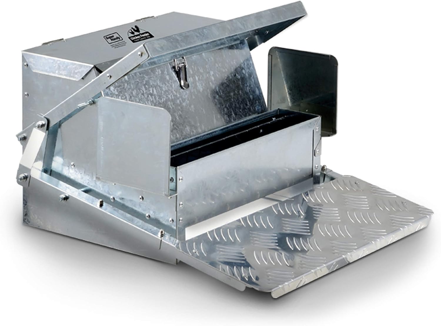 SuperHandy Chicken Feeder Automatic 20lbs (9kg) Capacity Trough Feeds 6-12 Poultry/Fowl Up to 10 Days Keeps Dry with Spill Proof Galvanized Steel Bird Prevention for Chickens, Pheasants, or Roosters
