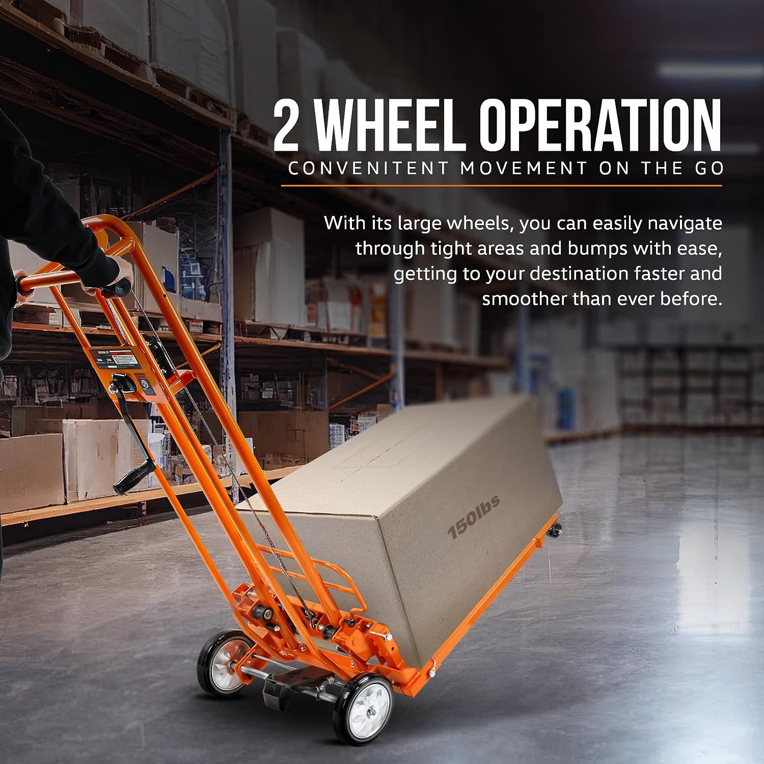 SuperHandy Material Lift Stacker/Compact Pallet Truck 330Lb 40" Max Lift w/ 8" Pneumatic Wheels, Swivel Castors