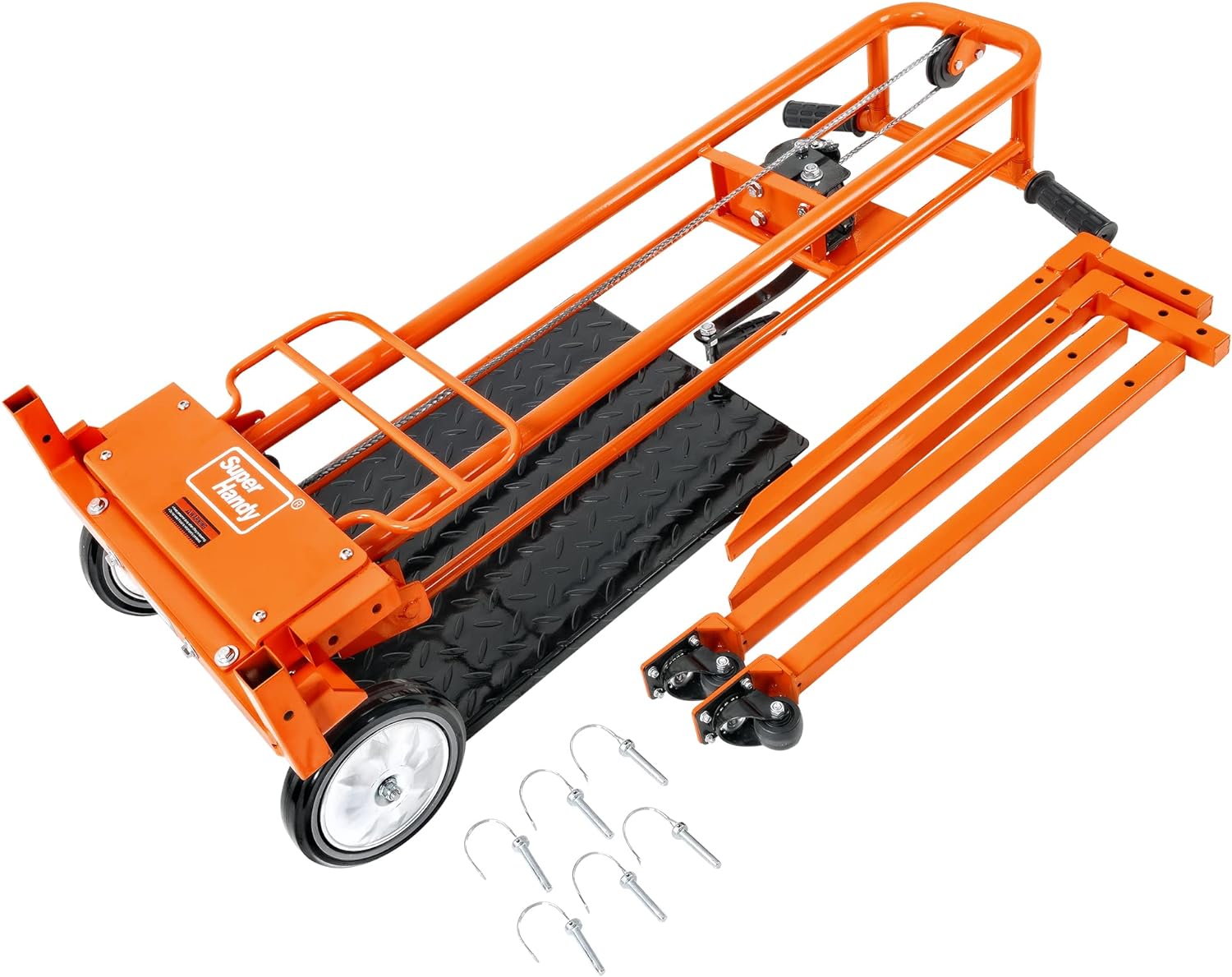 SuperHandy Material Lift Stacker/Compact Pallet Truck 330Lb 40" Max Lift w/ 8" Pneumatic Wheels, Swivel Castors