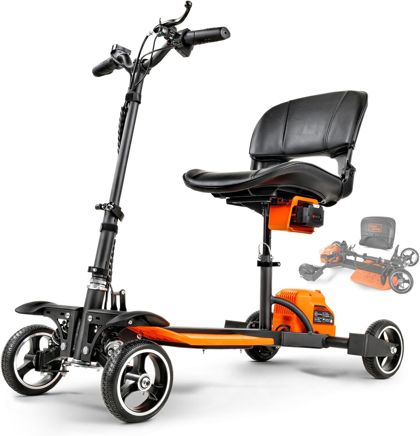 SuperHandy 4-Rad-Scooter-Familie (Schwarz & Orange)