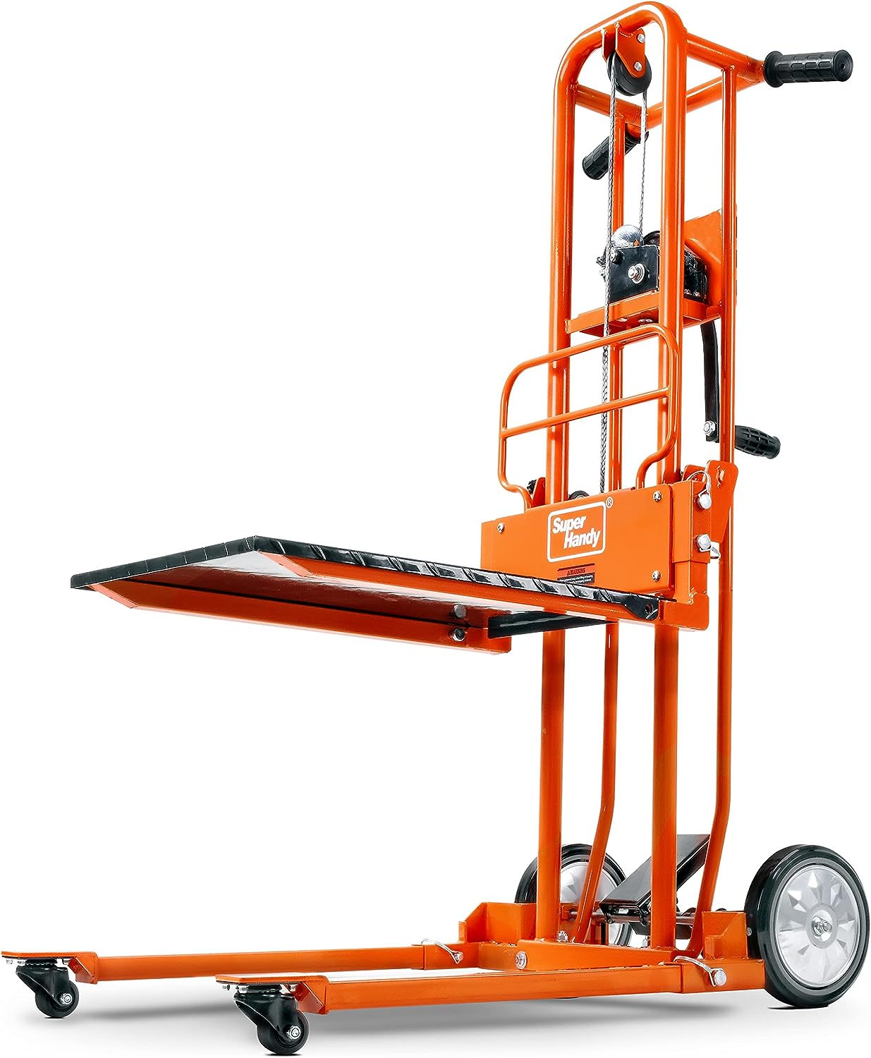 SuperHandy Material Lift Stacker/Compact Pallet Truck 330Lb 40" Max Lift w/ 8" Pneumatic Wheels, Swivel Castors