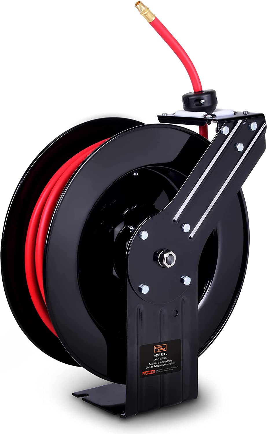 SuperHandy Air Hose Reel Retractable 3/8" x15m (50ft)-OSHA, RoHS, ISO: 9001, 14001, CNAS, SQC, IAF, Listed approved & certified- Great Circle UK