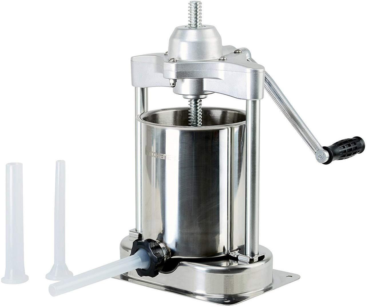 KITCHENER- Heavy Duty Sausage Stuffer/Filler/Maker with 3 Stuffing Tubes (15 Lbs Capacity) - Great Circle UK