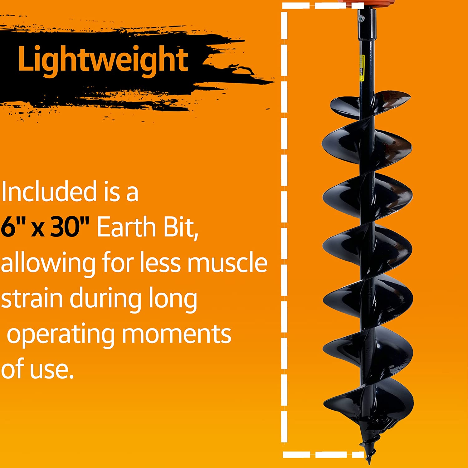 SuperHandy Earth Auger Power Head w/Steel 6"x30"- Great Circle UK