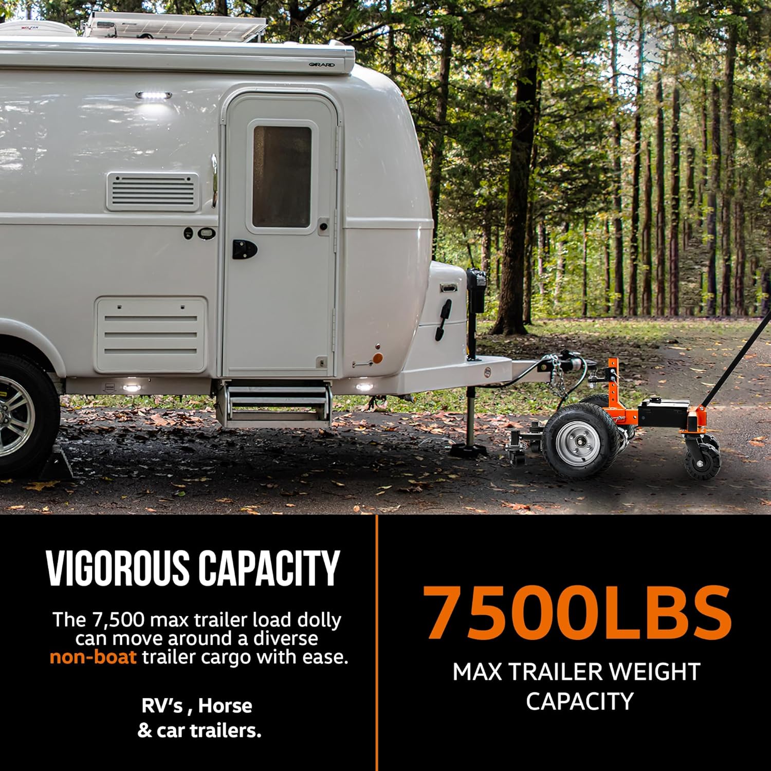 SuperHandy Electric Trailer Dolly Super-Duty 7500lbs Max Trailer Weight, 5500lbs for Boats, 1100lbs Tongue Weight, All-Terrain Wheels Ideal for RVs, Toy Haulers, Car Trailers, and Campers