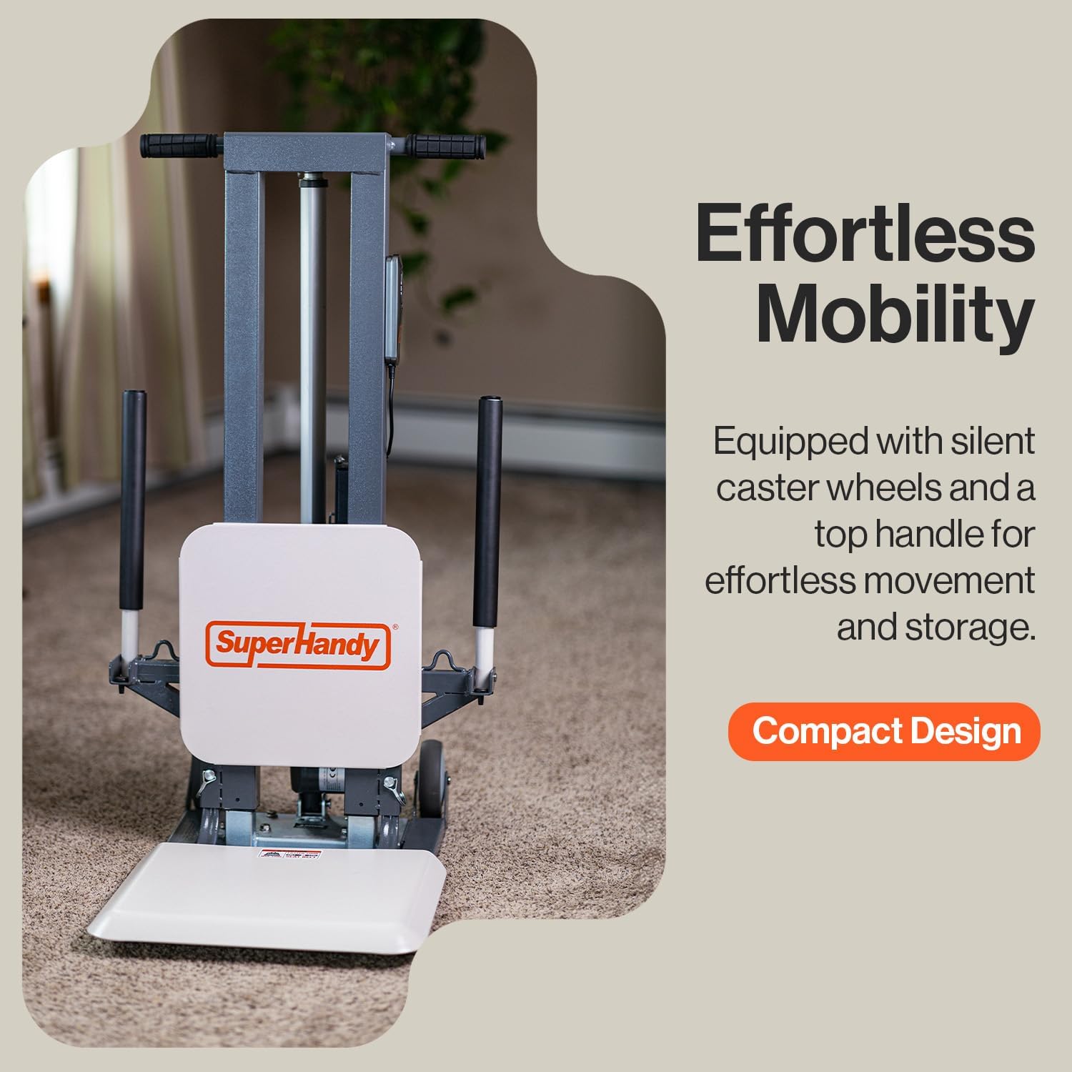 SuperHandy Electric Floor to Stand Lift for Seniors and People with Disabilities - up to 500 LBS Weight Cap, Standing Assistance, Portable, Adjustable, Ergonomic Design, Easy Storage