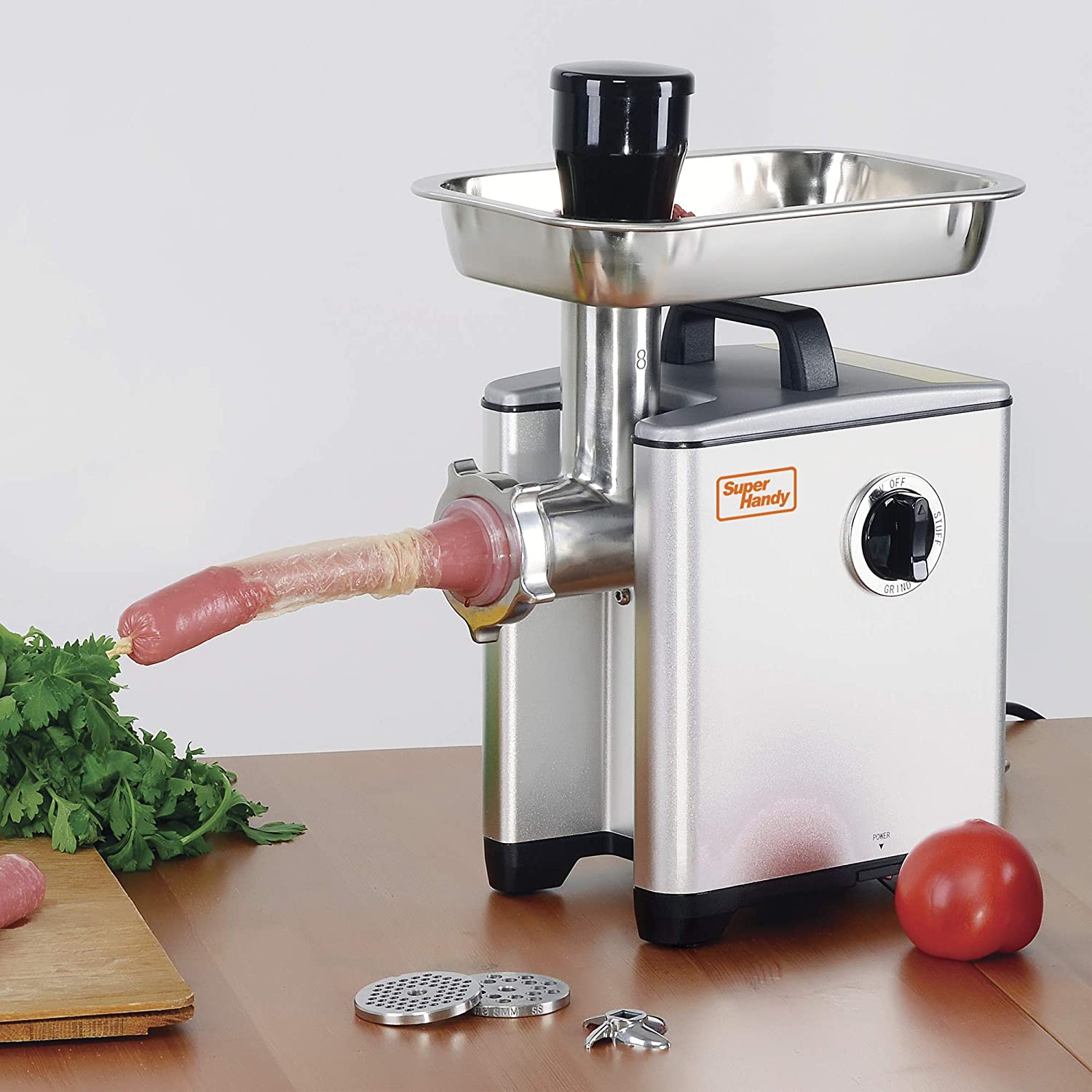 SuperHandy Meat Grinder HEAVY DUTY & EFFICIENT - Our grinder is crafted with long-lasting metal gears, Aluminum Housing stainless steel - Great Circle UK